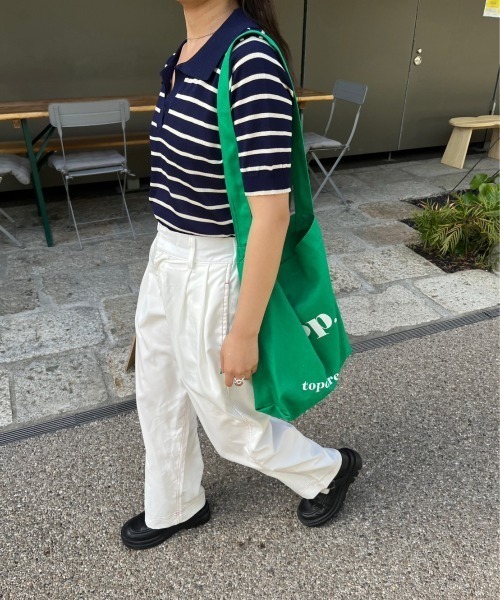 nemne store（ネンネストア）の「【低身長用サイズあり】配色ステッチ / タック入りスラックス（スラックス・レディース・アイボリー/ブラック・MEDIUM/SMALL）」の18枚目の写真