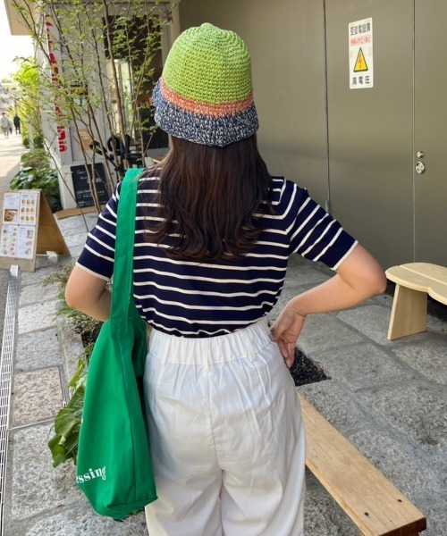 nemne store（ネンネストア）の「【低身長用サイズあり】配色ステッチ / タック入りスラックス（スラックス・レディース・アイボリー/ブラック・MEDIUM/SMALL）」の15枚目の写真