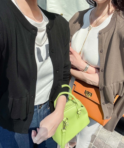 KOBE LETTUCE（コウベレタス）の「［ SAORIさんコラボ ］フリルカーディガン（カーディガン/ボレロ・レディース・オフホワイト/ベビーピンク/グレイッシュベージュ/ブラック・FREE）」の12枚目の写真
