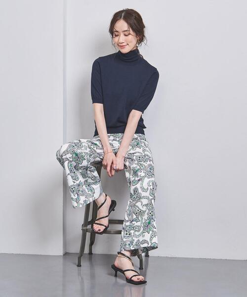 UNITED ARROWS（ユナイテッドアローズ）の「コットン/シルク 18G SSL タートルニット（ニット/セーター・レディース・ネイビー/オフホワイト・FREE）」の11枚目の写真