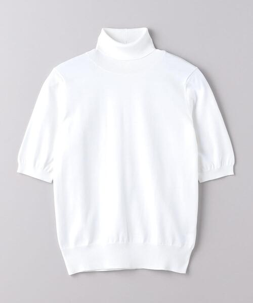 UNITED ARROWS（ユナイテッドアローズ）の「コットン/シルク 18G SSL タートルニット（ニット/セーター・レディース・ネイビー/オフホワイト・FREE）」の20枚目の写真