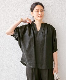 〈手洗い可能〉ラミー4 スキッパー ドルマン ブラウス◆