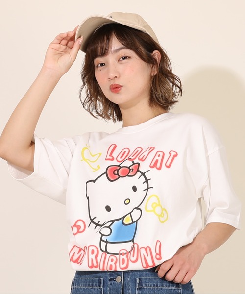 sanrio(サンリオ)の「親子お揃い サンリオ ラクガキ Tシャツ 8415A(Tシャツ/カットソー・レディース・ホワイト系1/ホワイト系2・M/L/S)」の2枚目の写真
