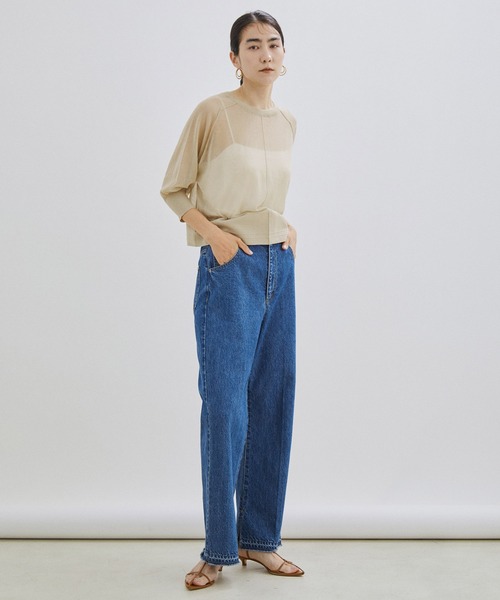 SALON adam et rope'（サロン アダム エ ロペ）の「コットンシアークルーネック2WAYカーディガン（カーディガン/ボレロ・レディース・ブラック/ライトグレー/グリーン・FREE）」の9枚目の写真