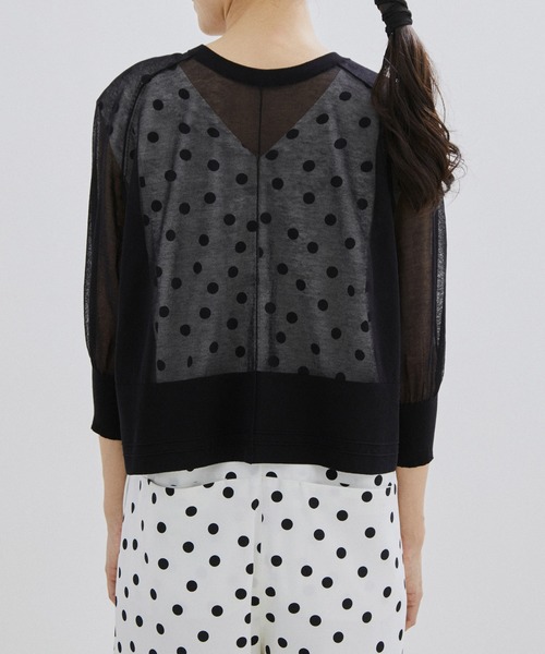SALON adam et rope'（サロン アダム エ ロペ）の「コットンシアークルーネック2WAYカーディガン（カーディガン/ボレロ・レディース・ブラック/ライトグレー/グリーン・FREE）」の19枚目の写真