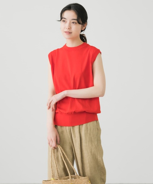 かぐれ　未使用タグ付き　コットンシルクノースリーブプルオーバー かぐれ（カグレ）の「コットンシルクノースリーブプルオーバー