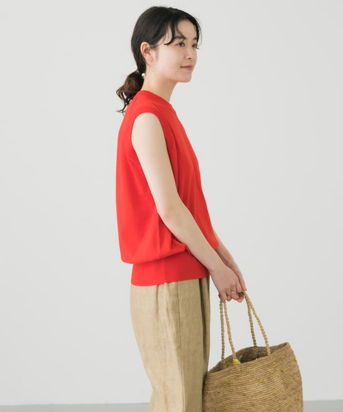 かぐれ　未使用タグ付き　コットンシルクノースリーブプルオーバー かぐれ（カグレ）の「コットンシルクノースリーブプルオーバー