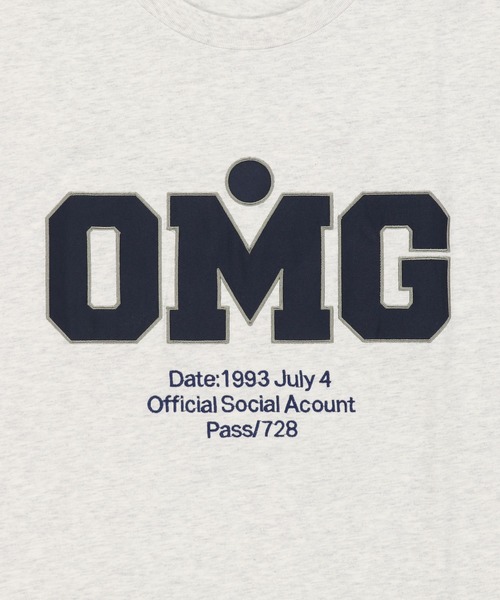 SPINNS（スピンズ）の「【ゆったりシルエット】OMGカレッジロゴ刺繍デザイン 半袖ビッグTシャツ（Tシャツ/カットソー・レディース・ネイビー/ピンク/オフホワイト/ブラック/オートミール・ONESIZE）」の10枚目の写真