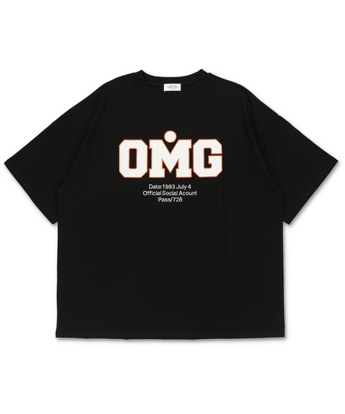 SPINNS（スピンズ）の「【ゆったりシルエット】OMGカレッジロゴ刺繍デザイン 半袖ビッグTシャツ（Tシャツ/カットソー・レディース・ネイビー/ピンク/オフホワイト/ブラック/オートミール・ONESIZE）」の12枚目の写真