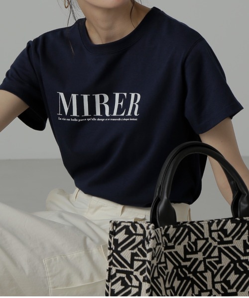FREE'S MART(フリーズマート)の「◇カラーロゴプリントTシャツ(Tシャツ/カットソー・レディース・ホワイト/ネイビー・FREE)」の2枚目の写真