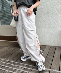 nemne store | 【低身長用サイズあり】サイドリボンスノーパンツ(カーゴパンツ)
