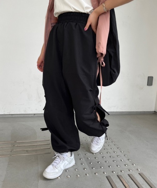 ルネ♡サイドリボン　パンツ セール】サイドリボンフラワーワイドパンツ（その他パンツ