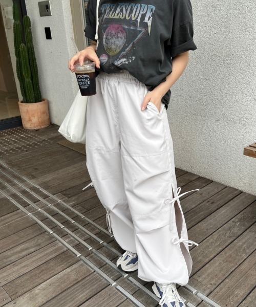 ルネ♡サイドリボン　パンツ セール】【低身長用サイズあり】サイドリボンスノーパンツ