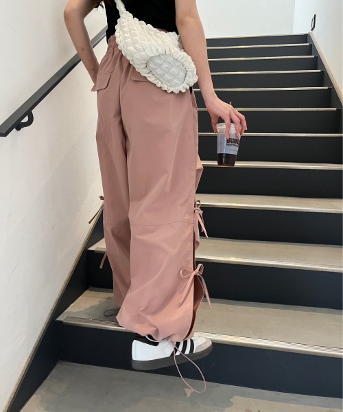 ルネ♡サイドリボン　パンツ セール】【低身長用サイズあり】サイドリボンスノーパンツ