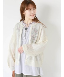 ehka sopo | ボリュームスリーブメッシュカーディガン(カーディガン/ボレロ)