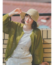 ehka sopo | ボリュームスリーブメッシュカーディガン(カーディガン/ボレロ)