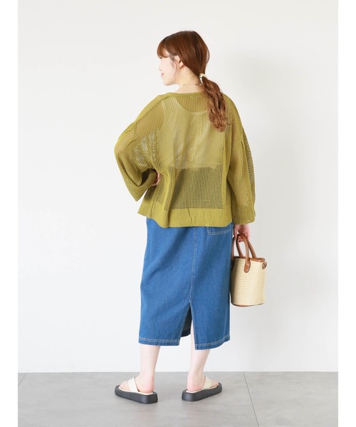 ehka sopo（エヘカソポ）の「ボリュームスリーブメッシュカーディガン（カーディガン/ボレロ・レディース・オフホワイト/モカ/ブラック/グリーン・F）」の11枚目の写真