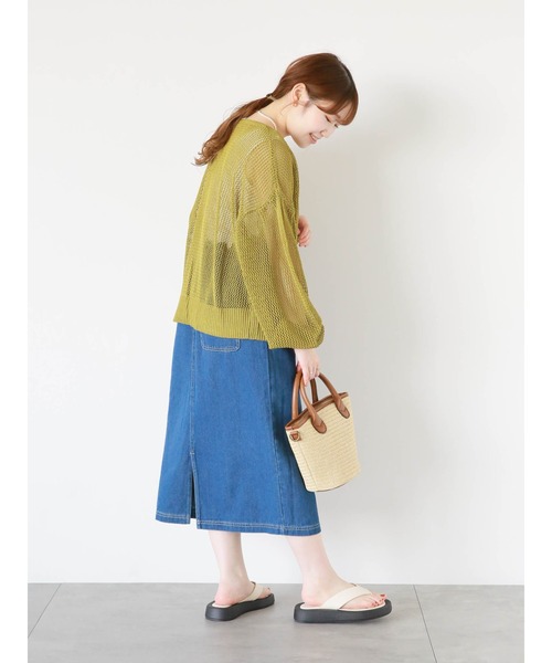 ehka sopo（エヘカソポ）の「ボリュームスリーブメッシュカーディガン（カーディガン/ボレロ・レディース・オフホワイト/モカ/ブラック/グリーン・F）」の12枚目の写真