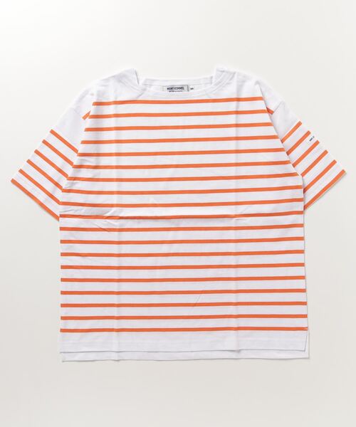 MONT KEMMEL(モンケメル)の「【 MONT KEMMEL / モンケメル 】オーバーサイズ バスクTシャツ 半袖 BASQUE SH SS(Tシャツ/カットソー・レディース・グリーン/ホワイト/ターコイズブルー/オレンジ/ブルー/ブラック・36)」の8枚目の写真