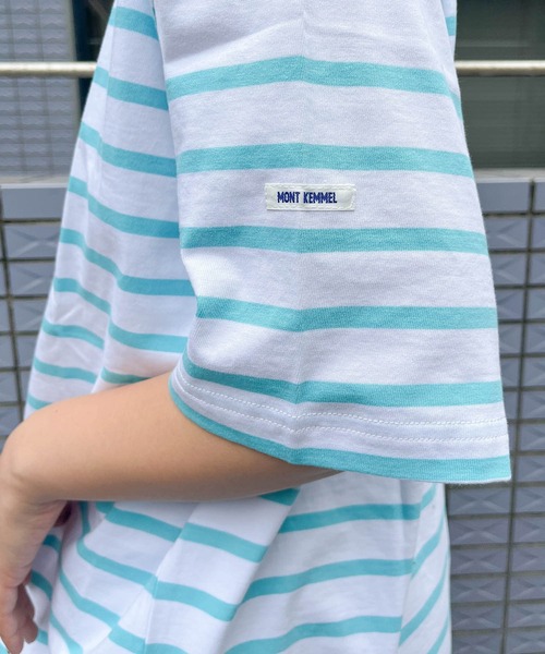 MONT KEMMEL(モンケメル)の「【 MONT KEMMEL / モンケメル 】オーバーサイズ バスクTシャツ 半袖 BASQUE SH SS(Tシャツ/カットソー・レディース・グリーン/ホワイト/ターコイズブルー/オレンジ/ブルー/ブラック・36)」の20枚目の写真