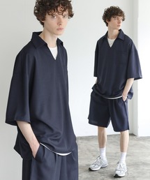 【セットアップ 3点セット】テックリネンスキッパ―プルオーバーシャツ＆1タックショートパンツ＆タンクトップ