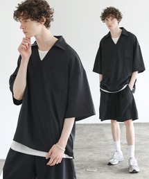 【セットアップ 3点セット】テックリネンスキッパ―プルオーバーシャツ&1タックショートパンツ&タンクトップ