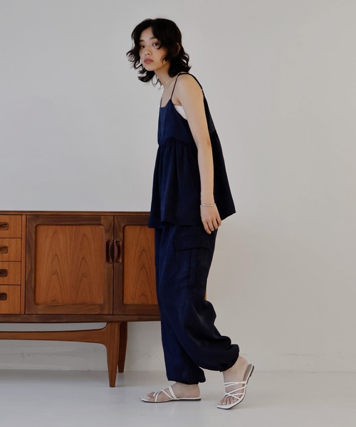 hellam(へラム)の「サテンカーゴパンツ(カーゴパンツ・レディース・アイボリー/ネイビー/グレイッシュベージュ/ブラック・FREE)」の21枚目の写真