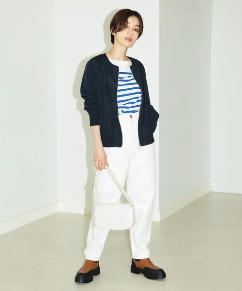 B:MING by BEAMS（ビーミングバイビームス）の「B:MING by BEAMS / 撥水 ノーカラー ブルゾン（ブルゾン・レディース・ダークネイビー/モカ/ホワイト系その他・SMALL/MEDIUM）」の15枚目の写真