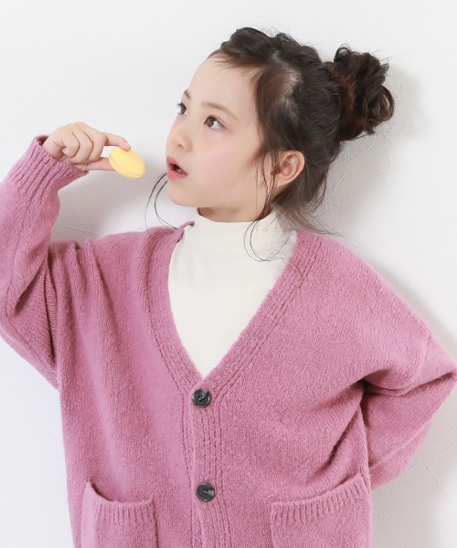 devirock（デビロック）の「モックネック長袖Tシャツ（Tシャツ/カットソー・キッズ・マスタード/パープル系5/ブラック/オフホワイト/ライトグレー・160cm/130cm/100cm/140cm/150cm/120cm/110cm）」の3枚目の写真