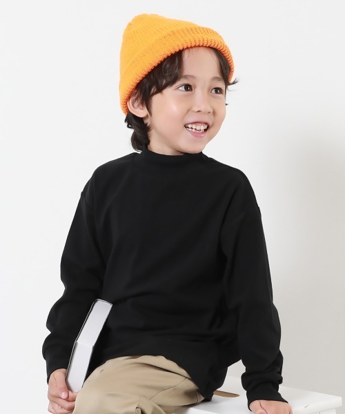devirock（デビロック）の「モックネック長袖Tシャツ（Tシャツ/カットソー・キッズ・マスタード/パープル系5/ブラック/オフホワイト/ライトグレー・160cm/130cm/100cm/140cm/150cm/120cm/110cm）」の4枚目の写真