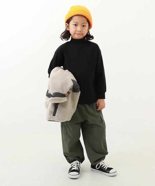 devirock（デビロック）の「モックネック長袖Tシャツ（Tシャツ/カットソー・キッズ・マスタード/パープル系5/ブラック/オフホワイト/ライトグレー・160cm/130cm/100cm/140cm/150cm/120cm/110cm）」の10枚目の写真