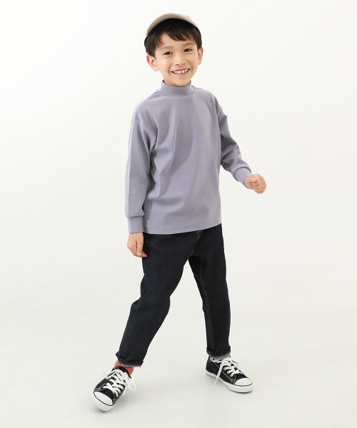 devirock（デビロック）の「モックネック長袖Tシャツ（Tシャツ/カットソー・キッズ・マスタード/パープル系5/ブラック/オフホワイト/ライトグレー・160cm/130cm/100cm/140cm/150cm/120cm/110cm）」の19枚目の写真