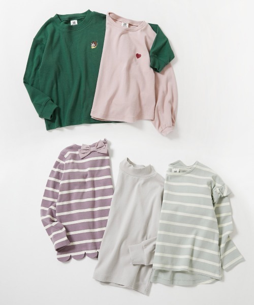 devirock（デビロック）の「モックネック長袖Tシャツ（Tシャツ/カットソー・キッズ・マスタード/パープル系5/ブラック/オフホワイト/ライトグレー・160cm/130cm/100cm/140cm/150cm/120cm/110cm）」の22枚目の写真