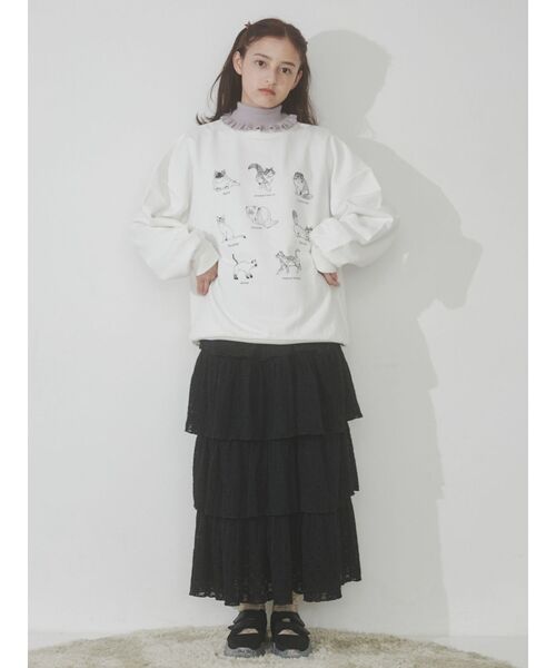 merry jenny（メリージェニー）の「猫図鑑スウェット（スウェット・レディース・オフホワイト/チャコールグレー/ピンク・FREE）」の18枚目の写真