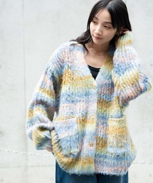 WEGO/マルチボーダーブラッシュニットカーデ