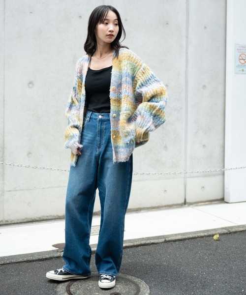 WEGO（ウィゴー）の「WEGO/マルチボーダーブラッシュニットカーデ（カーディガン/ボレロ・レディース・その他3/その他1/その他2・FREE）」の9枚目の写真