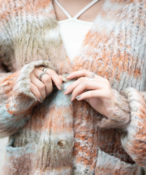 WEGO（ウィゴー）の「WEGO/マルチボーダーブラッシュニットカーデ（カーディガン/ボレロ・レディース・その他3/その他1/その他2・FREE）」の11枚目の写真