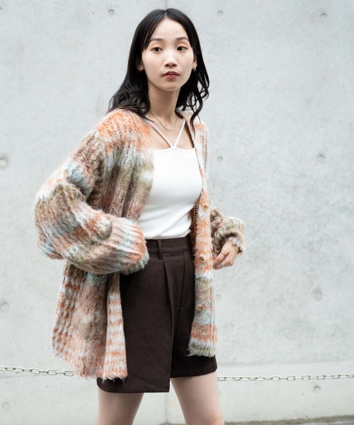 WEGO（ウィゴー）の「WEGO/マルチボーダーブラッシュニットカーデ（カーディガン/ボレロ・レディース・その他3/その他1/その他2・FREE）」の15枚目の写真