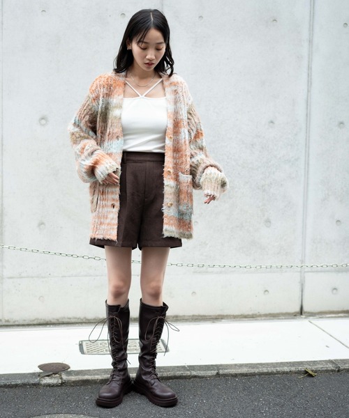 WEGO（ウィゴー）の「WEGO/マルチボーダーブラッシュニットカーデ（カーディガン/ボレロ・レディース・その他3/その他1/その他2・FREE）」の7枚目の写真