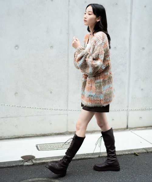 WEGO（ウィゴー）の「WEGO/マルチボーダーブラッシュニットカーデ（カーディガン/ボレロ・レディース・その他3/その他1/その他2・FREE）」の10枚目の写真