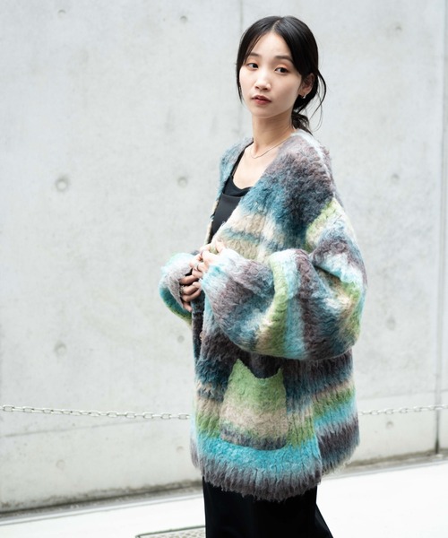 WEGO（ウィゴー）の「WEGO/マルチボーダーブラッシュニットカーデ（カーディガン/ボレロ・レディース・その他3/その他1/その他2・FREE）」の14枚目の写真