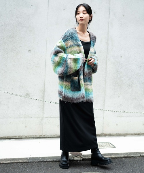 WEGO（ウィゴー）の「WEGO/マルチボーダーブラッシュニットカーデ（カーディガン/ボレロ・レディース・その他3/その他1/その他2・FREE）」の5枚目の写真