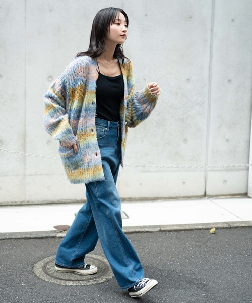 WEGO（ウィゴー）の「WEGO/マルチボーダーブラッシュニットカーデ（カーディガン/ボレロ・レディース・その他3/その他1/その他2・FREE）」の8枚目の写真