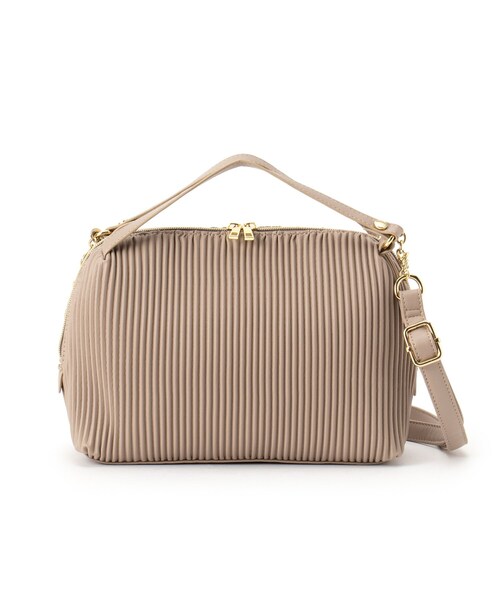 grove（グローブ）の「◆プリーツチェーンショルダー（ショルダーバッグ・レディース・ガンメタ/ライトグレー/アイボリー/ブラック/レッド系1・00）」の7枚目の写真