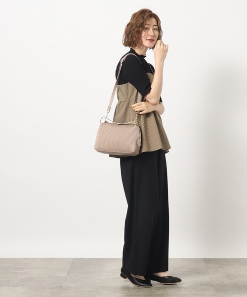 grove（グローブ）の「◆プリーツチェーンショルダー（ショルダーバッグ・レディース・ガンメタ/ライトグレー/アイボリー/ブラック/レッド系1・00）」の8枚目の写真