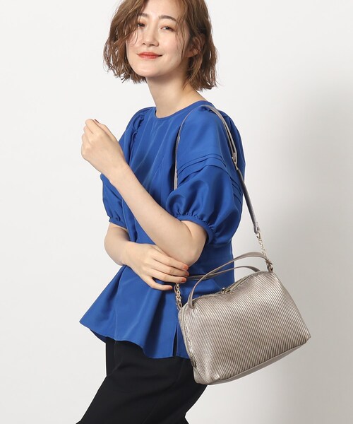 grove（グローブ）の「◆プリーツチェーンショルダー（ショルダーバッグ・レディース・ガンメタ/ライトグレー/アイボリー/ブラック/レッド系1・00）」の10枚目の写真