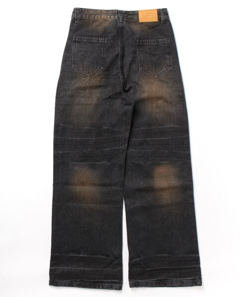 aimoha（アイモハ）の「aimoha menヴィンテージ加工ワイドデニムパンツ（デニムパンツ・メンズ・ブラック・SMALL/MEDIUM/LARGE/X-LARGE）」の18枚目の写真