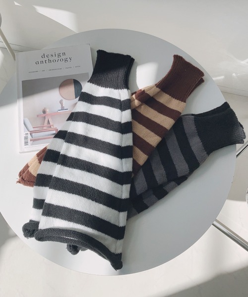 AS KNOW AS plus（アズノゥアズプラス）の「ニットレッグカバー（レッグウォーマー・レディース・グレー系その他/ホワイト/ブラウン系その他/ベージュ/ホワイト系その他/ブラック・FREE）」の12枚目の写真