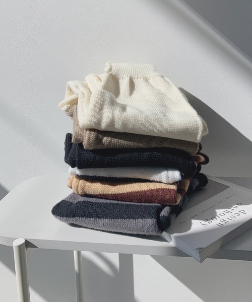 AS KNOW AS plus（アズノゥアズプラス）の「ニットレッグカバー（レッグウォーマー・レディース・グレー系その他/ホワイト/ブラウン系その他/ベージュ/ホワイト系その他/ブラック・FREE）」の13枚目の写真