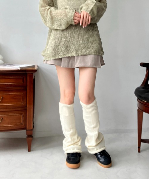 AS KNOW AS plus（アズノゥアズプラス）の「ニットレッグカバー（レッグウォーマー・レディース・グレー系その他/ホワイト/ブラウン系その他/ベージュ/ホワイト系その他/ブラック・FREE）」の7枚目の写真